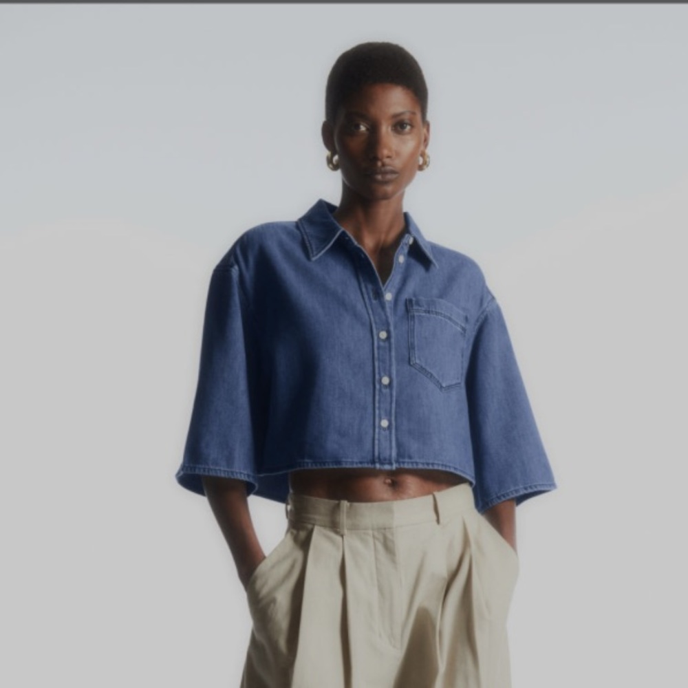 Cos Cropped Denim Shirt Size 8. NWT